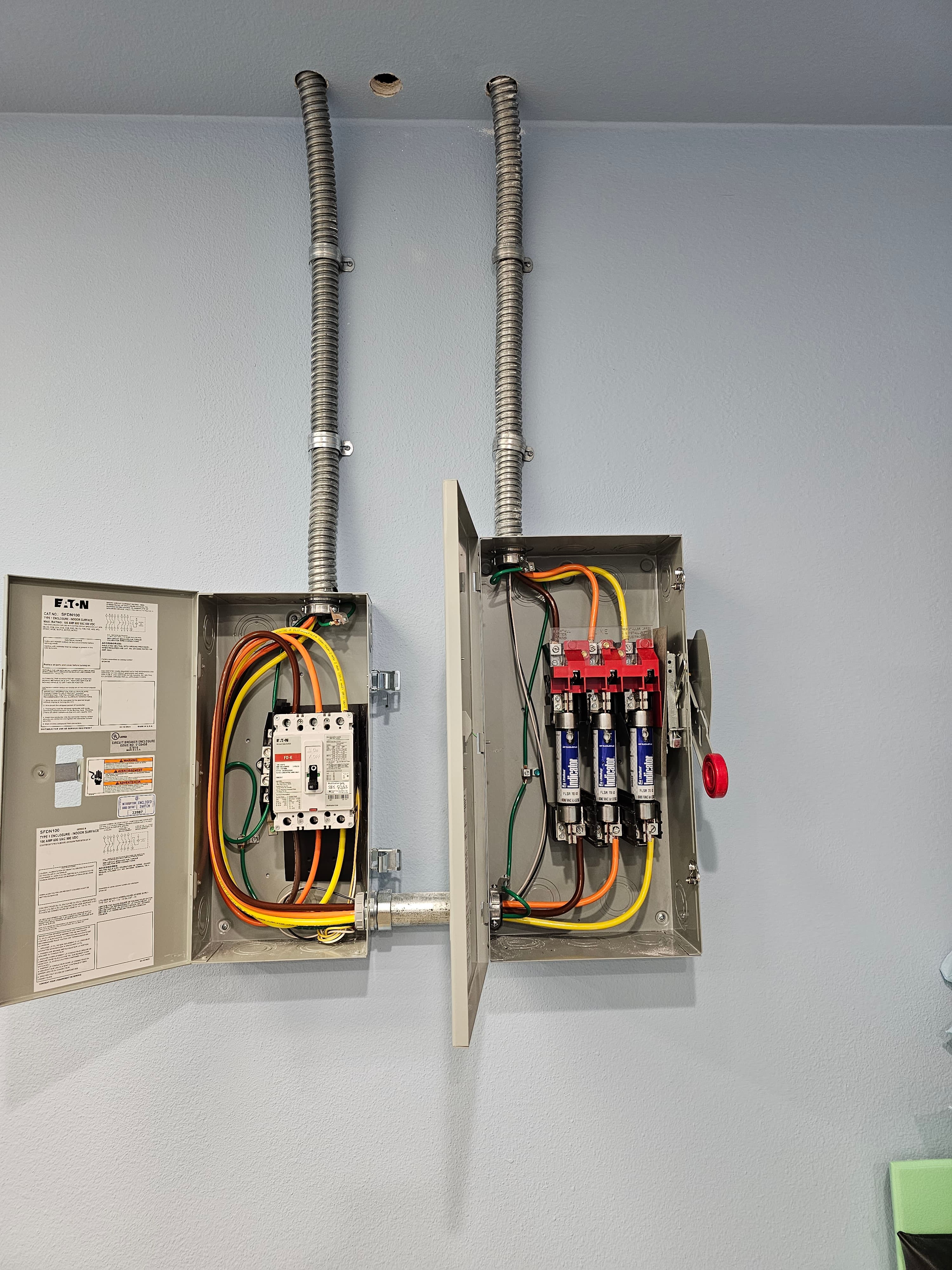 Clean electrical panel — labeled breakers