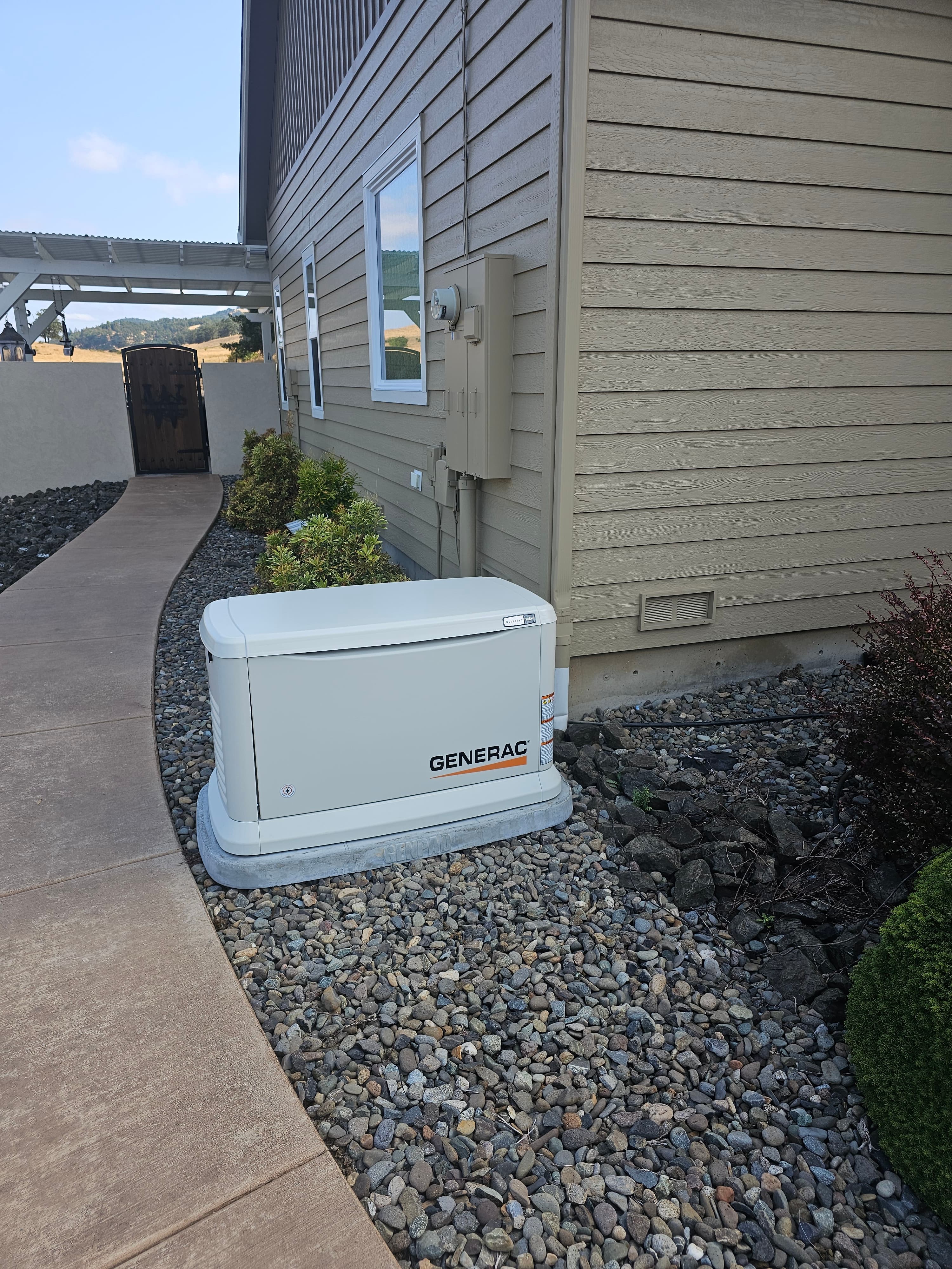 Completed Generac generator system with clean wiring